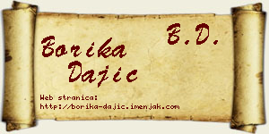 Borika Dajić vizit kartica